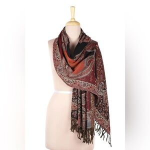 Cutwork Jamavar 100% Cashmere Pashmina Colorful Stole Shawl Wrap